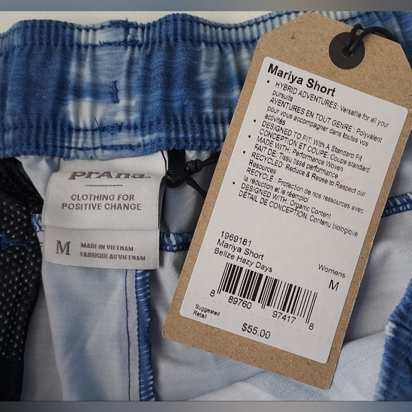 Prana Marlya Belize Hazy Days Elastic Tie Waist Shorts NWT - Picture 7 of 9